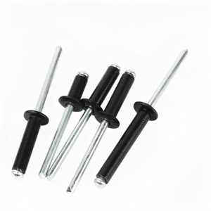 Rivet aveugle à extrémité ouverte en acier inoxydable, rivet aveugle en aluminium noir à grande bride - Product Image 1