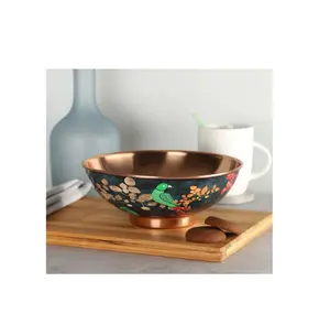独特的搪瓷印刷铜碗桌子装饰和餐桌设计水果碗抛光和印刷整理