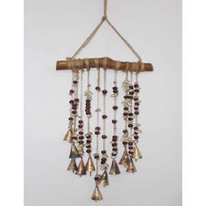Campana de Viento Bohemia Hecha a Mano con Cuentas Multicolores, Atrapasueños para Jardín, Diseño Vertical Colgante - Product Image 1