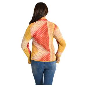 Veste Kantha en coton vintage fabriquée à la main réversible, vêtements d'extérieur Boho légers pour toutes les saisons - Product Image 6