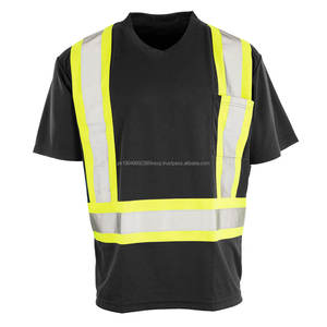 Camisetas de Seguridad Reflectantes para Hombre, Ropa de Trabajo, Camisetas de Construcción de Alta Visibilidad, Camisetas de Trabajo de Media Manga de Alta Visibilidad - Product Image 1
