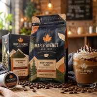 Sacs à café personnalisés AT PACK avec valve, emballage refermable en sachet stand-up pour grains de café torréfiés
