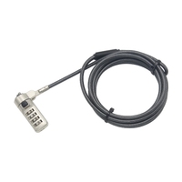 Kunci Kabel Krom Baja Paduan Seng Tipis yang Dapat Disesuaikan dari ABA untuk Laptop Dell dengan Slot Kunci Wedge Kombinasi