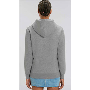 Sweat à capuche en molleton de coton gris lourd avec impression en relief pour hommes - Product Image 2