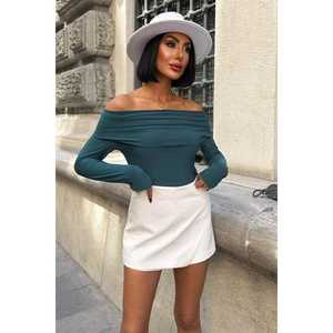 Madonna Yaka Sandy Bluz 3482 Tissu tricoté Vêtements confortables et élégants - Product Image 4