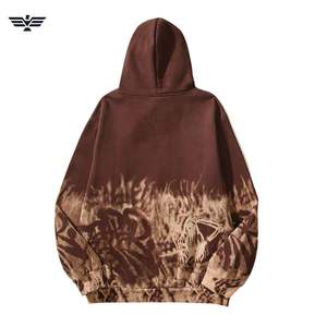 Sudadera con capucha larga para mujer, superventas, estilo callejero desgastado a mano, diseño de punto, Color personalizado, sudadera de algodón 2025, 100% - Product Image 6