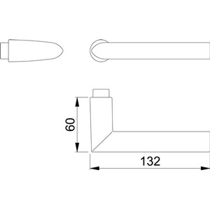 Manija de Puerta HOPPE Stockholm 1140 de Aluminio F1 con Orificio Cuadrado de 8 mm, Color Natural, DIN Izquierda/Derecha para Accesorios Interiores - Product Image 3