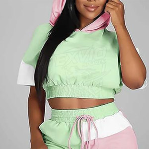 Ensemble sweat-shirt et short pour femme avec logo personnalisé, ensemble deux pièces pour adultes - Product Image 4