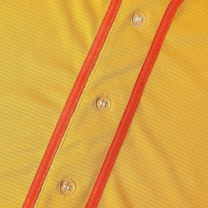 Maillot de baseball orange pour homme, manches courtes, col en V boutonné, couleur unie, respirant, polyester, uniforme toutes saisons, coupe classique, personnalisable - Product Image 3
