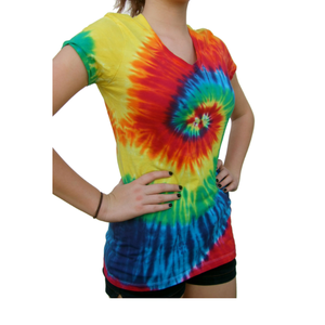 Camiseta de manga corta transpirable para mujer Tie Dye Camiseta de manga corta de alta calidad para mujer Tie Dye Proveedor de Bangladesh - Product Image 3