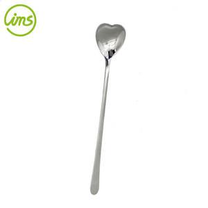 Cucharadita romántica de acero inoxidable con mango largo en forma de corazón - Product Image 6