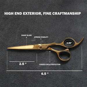 กรรไกรตัดผมมืออาชีพมีด้ามจับที่ถูกต้องตามหลักสรีรศาสตร์440C ช่างตัดผมใบมีดสแตนเลสสตีลคมแบบญี่ปุ่น - Product Image 6