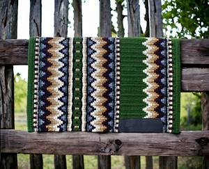 Tapis de selle équestre occidental en cuir de qualité fait à la main avec doublure en laine polaire NZ couvertures en laine - Product Image 2