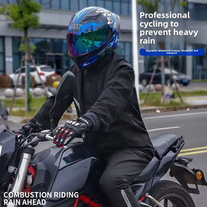 ชุดเสื้อกันฝนและกางเกงโพลีเอสเตอร์กันลมกันน้ำใส่ได้ทั้งชายและหญิงเป็นมิตรกับสิ่งแวดล้อมน้ำหนักเบาสไตล์นักขับมอเตอร์ไซค์และนักขี่จักรยาน - Product Image 5