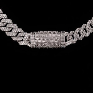 Collier chaîne à maillons vintage en argent 925 certifié IGI avec diamant moissanite VVS, cadeau de fête unisexe - Product Image 4