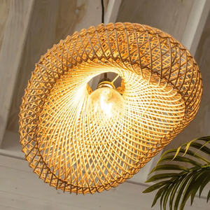 Suspension en rotin vintage lampe art déco abat-jour lustre en rotin pour la maison fait à la main du Vietnam - Product Image 6