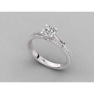 Anillo de Oro 9K con Diamante Cultivado en Laboratorio, Diseño de Corona Romántica con Garras, Estilo Religioso, Certificado IGI - Product Image 3