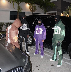 OEM Custom Men's Autumn Street Style 100% Cotton Tracksuit Applique <b>Embroidery</b> Print Vintage Wash Hoodie Stacked Sweat Pants <b>Set</b> - Product Image 6