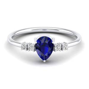 Anillo de Plata de Ley 925 con Moissanita Certificada GRA y Zafiro Azul para Mujer, Joyería Fina, Precio al por Mayor REYES - Product Image 5