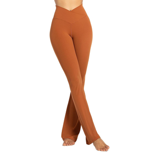 Pantalon évasé le plus à la mode Pantalon évasé pour femmes délavé à l'acide Pantalon lourd pour femmes facile à porter - Product Image 1