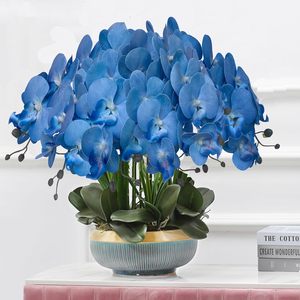 Flores artificiales de Phalaenopsis, precio al por mayor, plantas de tallo de flores artificiales de orquídeas blancas para decoración del hogar, venta al por mayor, 2017 - Product Image 2
