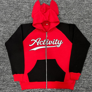 Diseño personalizado Heavyweight Men's Camouflage Boxy Zip-Up Hoodie 100% Cotton Sudadera con capucha doble con bordado Technics - Product Image 2