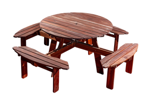 Conjunto de Mesa de Picnic de Madera Moderna para Exteriores de 8 Plazas con Bancos y Sillas para Uso en Hoteles y Villas, Resistente, Apto para Barbacoa, OEM/ODM - Product Image 5