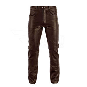 กางเกงหนังลำลองของผู้ชายเอวกลางแบบตรงวัสดุทนทานน้ำหนักเบา - Product Image 1