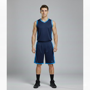 Ensemble de shorts de basket-ball pour hommes en maille réversible à porter des deux côtés, taille plus, vente en gros personnalisée, deux couleurs, uniformes de basket-ball - Product Image 6