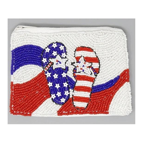 White Cowgirl <b>Hat</b> beaded coin pouch white black and silver beautiful embroidery coin purse from India for women and girls - Product Image 4