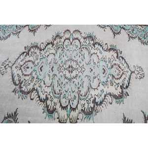 Alfombra Vintage, Alfombra Turca Grande de 5.6x8.8 pies, Alfombra de Lana con Diseño Floral Azul - Product Image 5