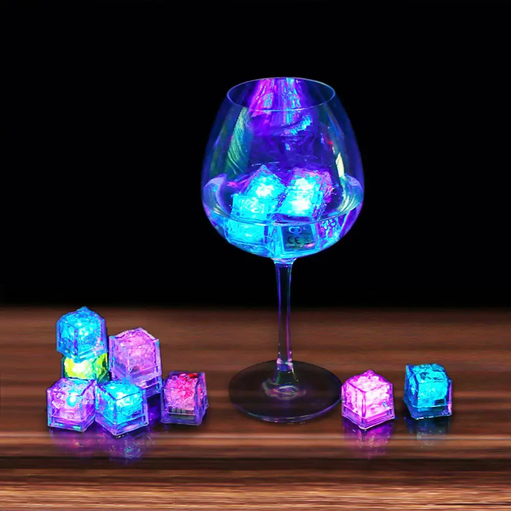 Бокалы для вина, украшенные акриловым цветным светодиодным льдом, для вечеринки на Хэллоуин