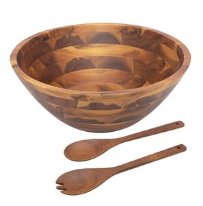 Cuencos de madera ecológicos hechos a mano de estilo americano comida individual Acacia 8x2 pulgadas 25 Oz disfruta de tu ensalada Pasta arroz Acai - Product Image 6