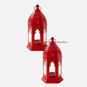 Linterna decorativa de estilo marroquí de Metal blanco antiguo con diseño adornado perfecto para bodas y celebraciones de Ramadán - Product Image 6