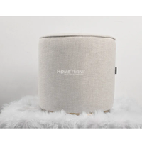 Tabouret ottoman rond en mousse plaqué or Pieds en acier inoxydable Cadre en pin et contreplaqué Ignifuge Usine OEM