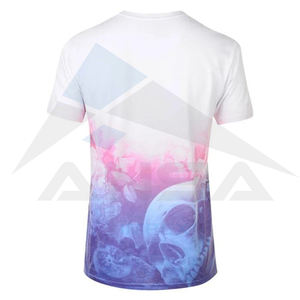 Dernier modèle de t-shirts Tie Dye 100% coton blanchi par sublimation vierge impression colorée hiver respirant pour hommes - Product Image 2