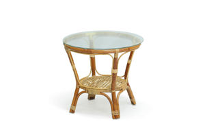 Table basse en rotin minimaliste faite à la main SIENTA, confortable pour la maison, le bureau ou l'entrée - Product Image 3