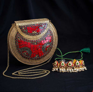 Women Fashion Mosaic Clutch Multicolored <b>Indian</b> Handbags Meal <b>Bags</b> Gifted for Her Manufacturer by LUXURY CRAFTS - Product Image 4