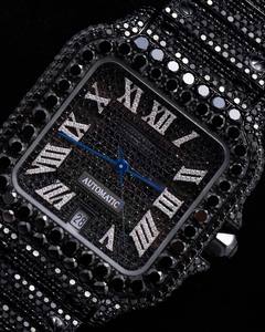 Reloj de Diamantes Moissanite VVS Premium para Hombre, Estilo Hip Hop, Personalizado, de Lujo, Mecánico, con Esfera Negra, Cristal, Dorado y Plateado - Product Image 2