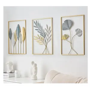 Home Interior Wall Art Frame Metallic Leaf Artwork Decor Tree of Life Sculpture for Bedroom Living Room