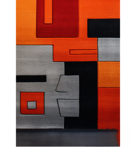 Alfombra de área de lana Rectangular abstracta moderna suave, pila alta con mechones a mano para oficina en casa y habitación de niños, varios tamaños - Product Image 3