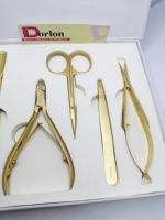 Salon professionnel outils pour ongles or mat pince à ongles marque privée manucure poussoir beauté pince à épiler et cuticule ongles ciseaux ensemble