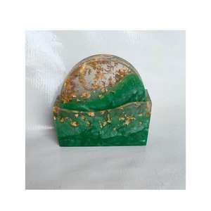 Posavasos de resina inspirados en el océano con diseño de brillo ondulado, alfombrillas epoxi hechas a mano, ideales para mesa de decoración del hogar costera y regalos - Product Image 1