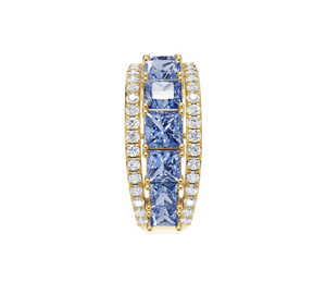 Bague élégante en or 14 carats avec diamant de laboratoire bleu nuit pour femme, cadeau de fiançailles, de mariage ou d'anniversaire - Product Image 1