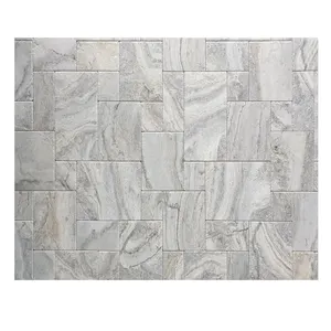 2023 Silver French Pattern Travertine Fantasy Brushed Made in Turkey Cem-Fpce- 06 New Arrival Product Hot Sale New Model Stone