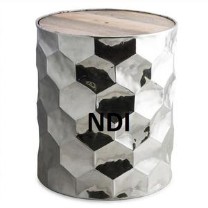 Mesa de centro ecológica de forma y tamaño personalizados con acabado plateado y superficie de madera y mármol en tamaño grande para uso en bodas. - Product Image 1