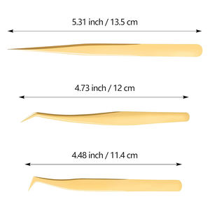 ชุดแหนบขนตา3ชิ้นสีทองชุดแหนบสำหรับดูแลขนตา - Product Image 3