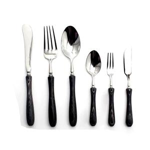 <b>Black</b> Handle <b>Cutlery</b> <b>Set</b> for Weddings Restaurants and Hotels-Wholesale Export from Indian Manufacturer - Product Image 1