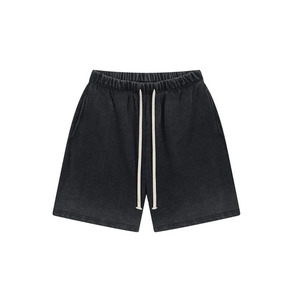 Nouveauté : Shorts de sport pour hommes, haute qualité, logo personnalisé effet vieilli, en molleton de coton uni, la meilleure tenue de fitness, shorts tendance - Product Image 5