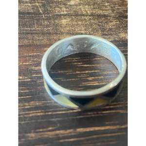 Navajo Handmade <b>Ring</b> Multi-Stone Sterling Silver Inlay Geometric Pattern <b>Opal</b> Pearl Platinum Rhodium Size 8.75 Everyday Wear - Product Image 5